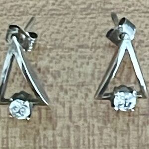 .925 Silver Stud Earrings with Cubic Zirconia